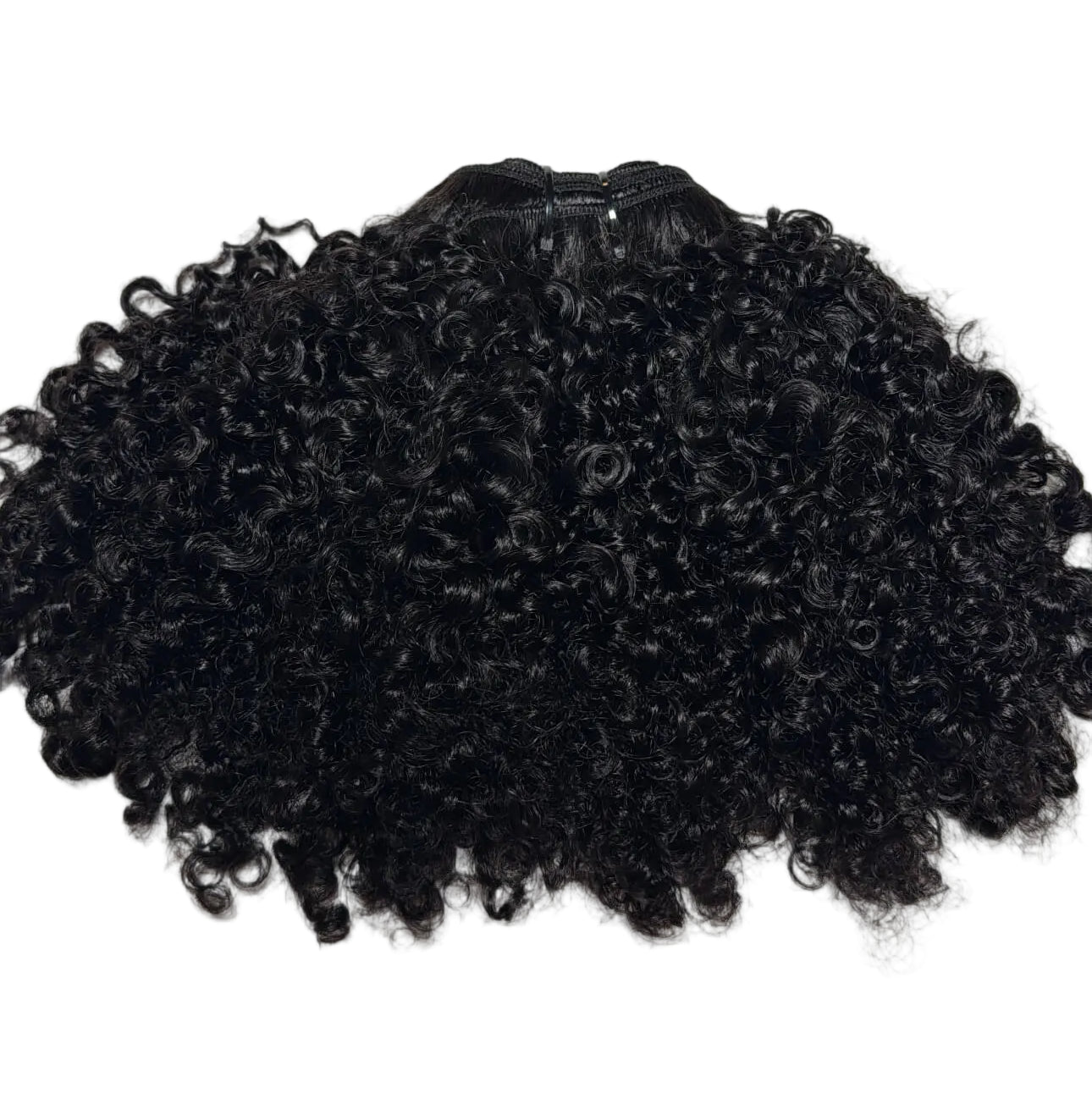 virgin curly hair bundle on a white background