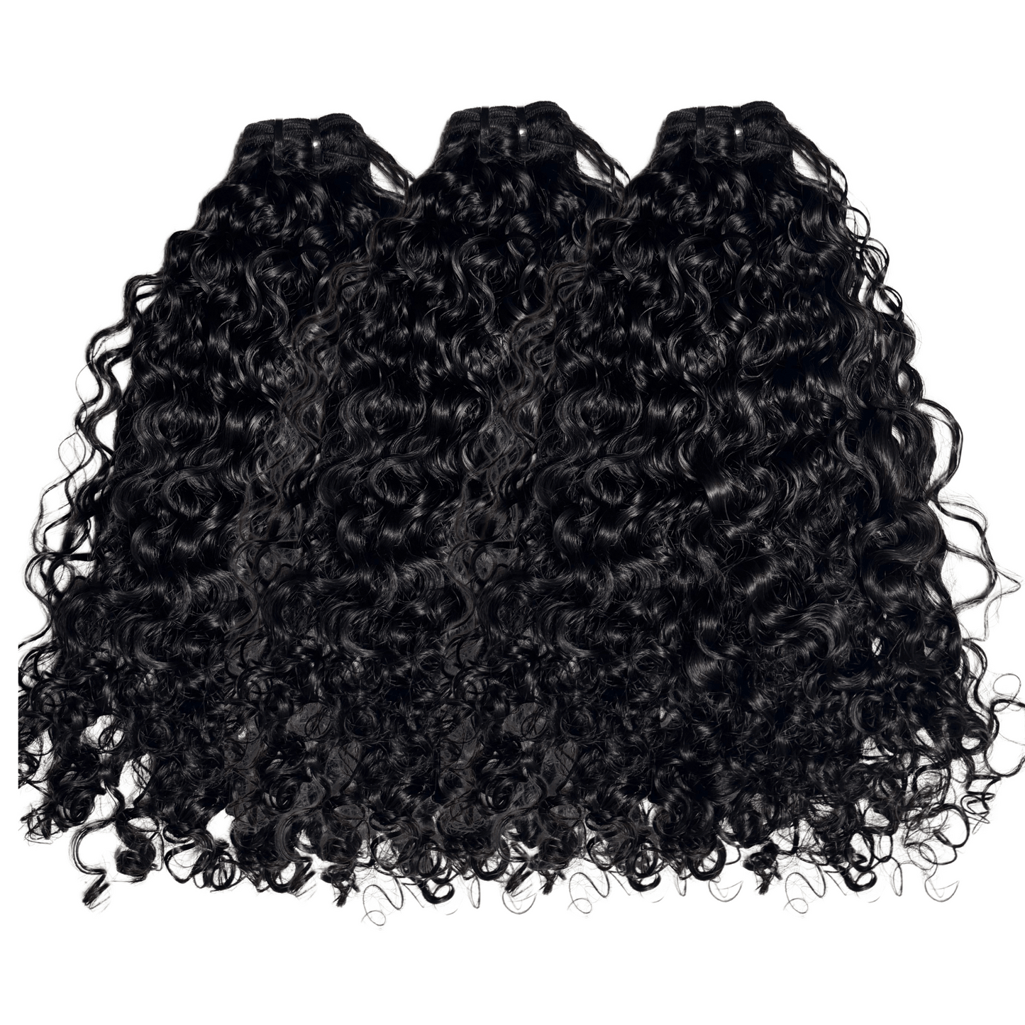 burmese curly hair extensions on a white background