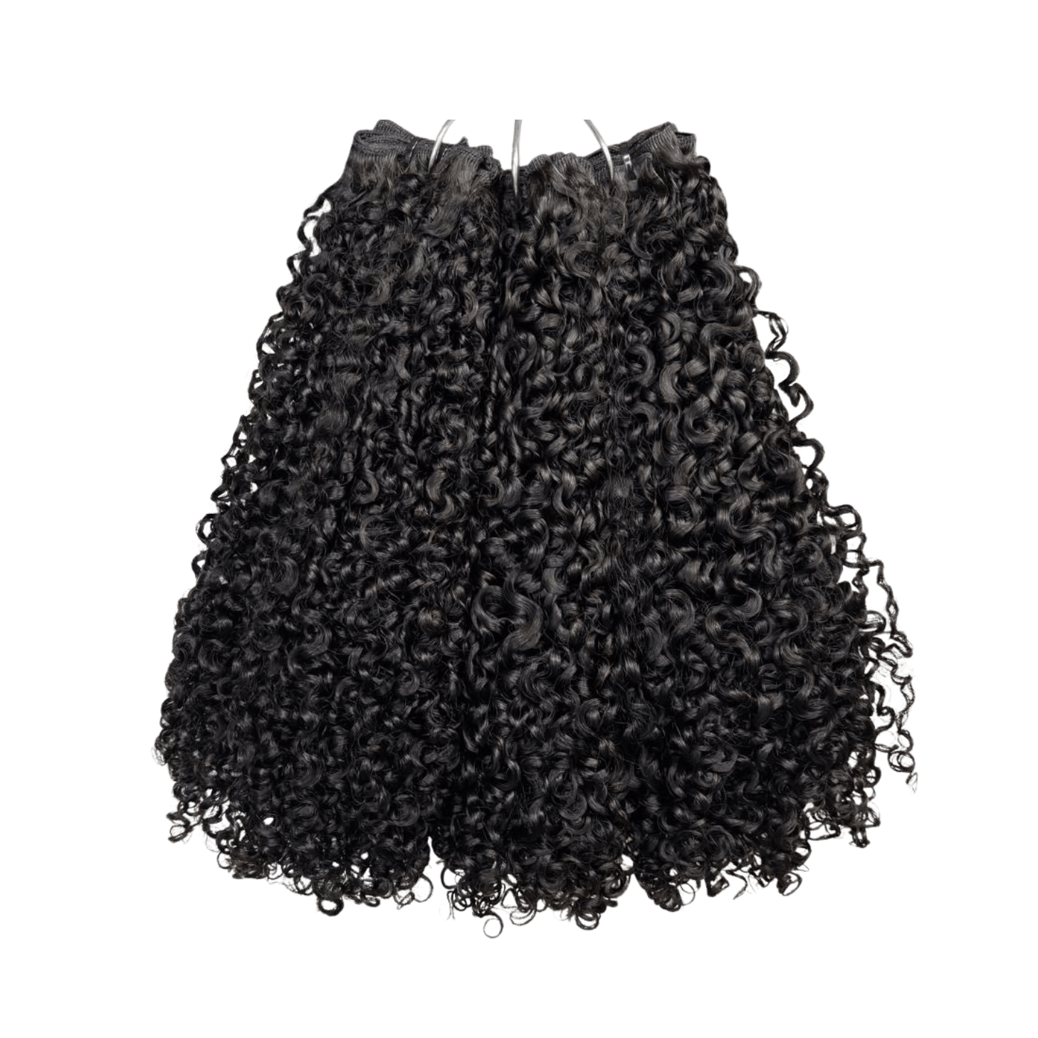 pixie curly hair extensions on a white background