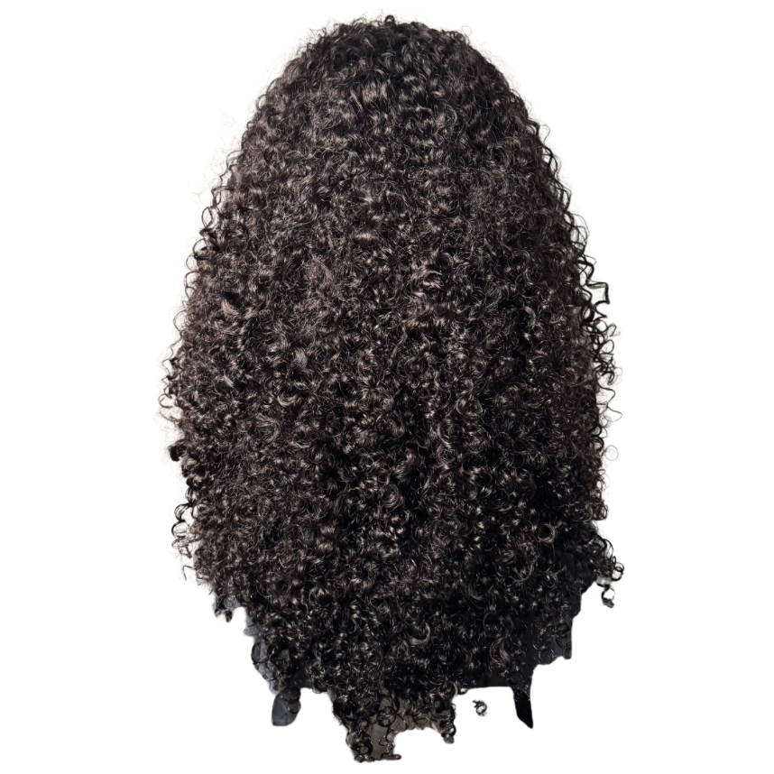 pixie curly wig on a white background