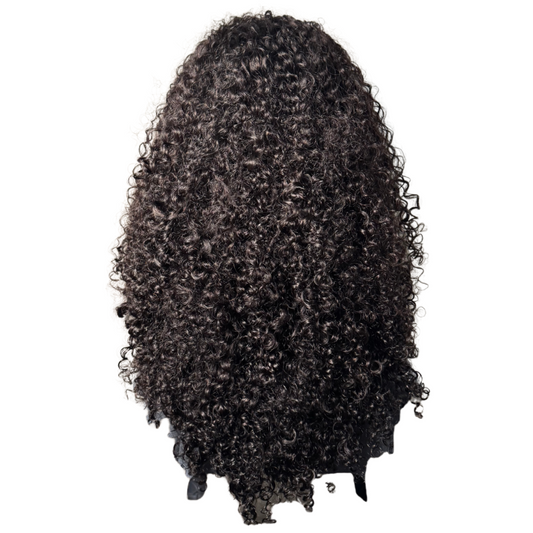 pixie curly wig on a white background